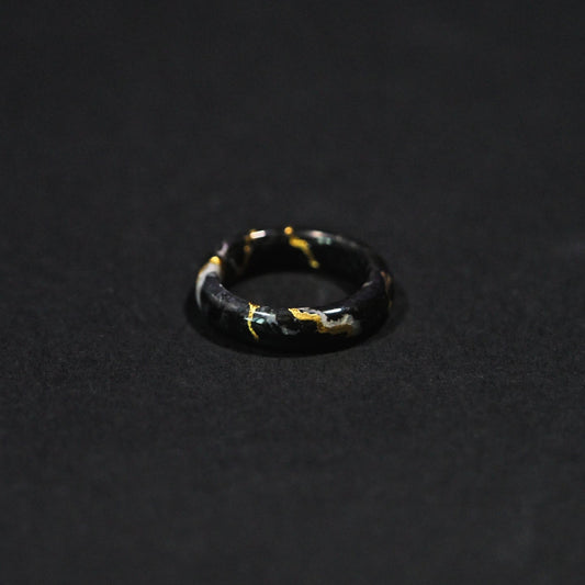Anelli in Nero Marquina | Oro Zecchino 22 Carati