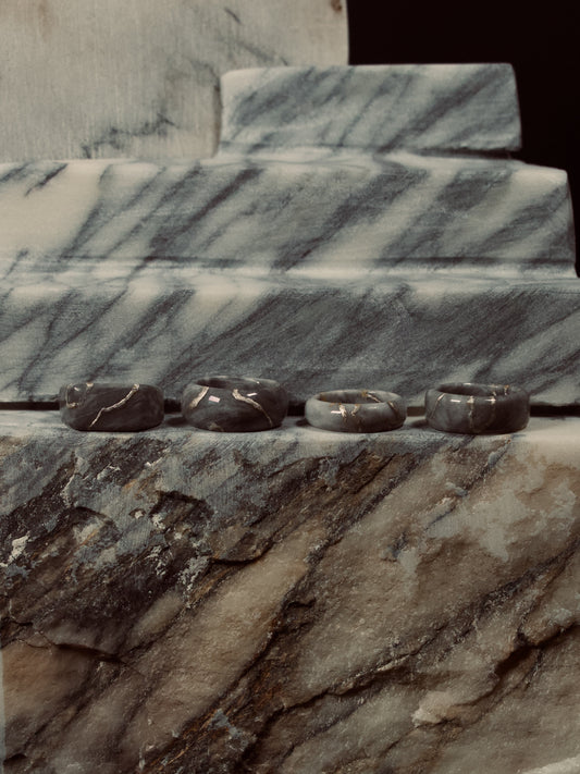 Anelli in Bardiglio | Oro Bianco