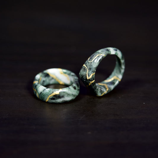 Anelli In Verde Alpi | Oro Zecchino 22 Carati