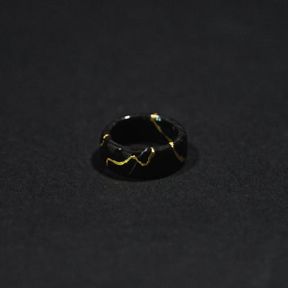 Anelli in Nero Marquina | Oro Zecchino 22 Carati