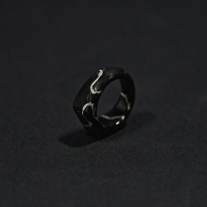 Anelli in Nero Marquina | Oro Bianco